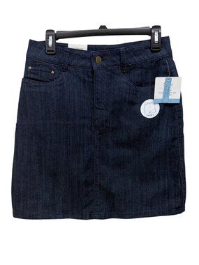 Croft & Barrow Mid‑Rise Denim Skort Classic Blue Stretch, Mid‑Thigh 4 Petite